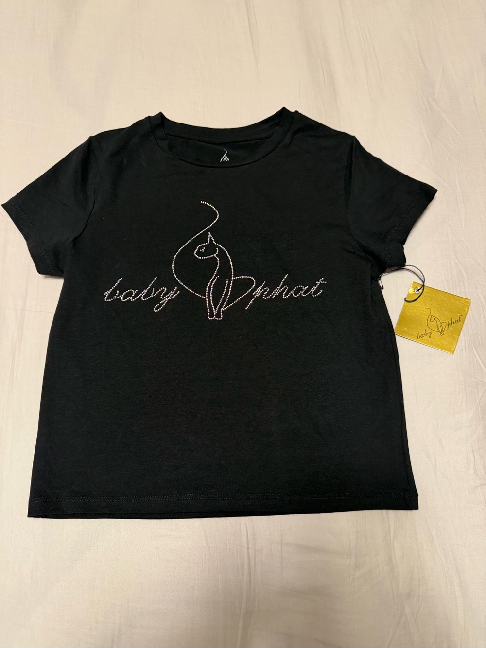 Baby Phat Black Rhinestone baby tee women’s